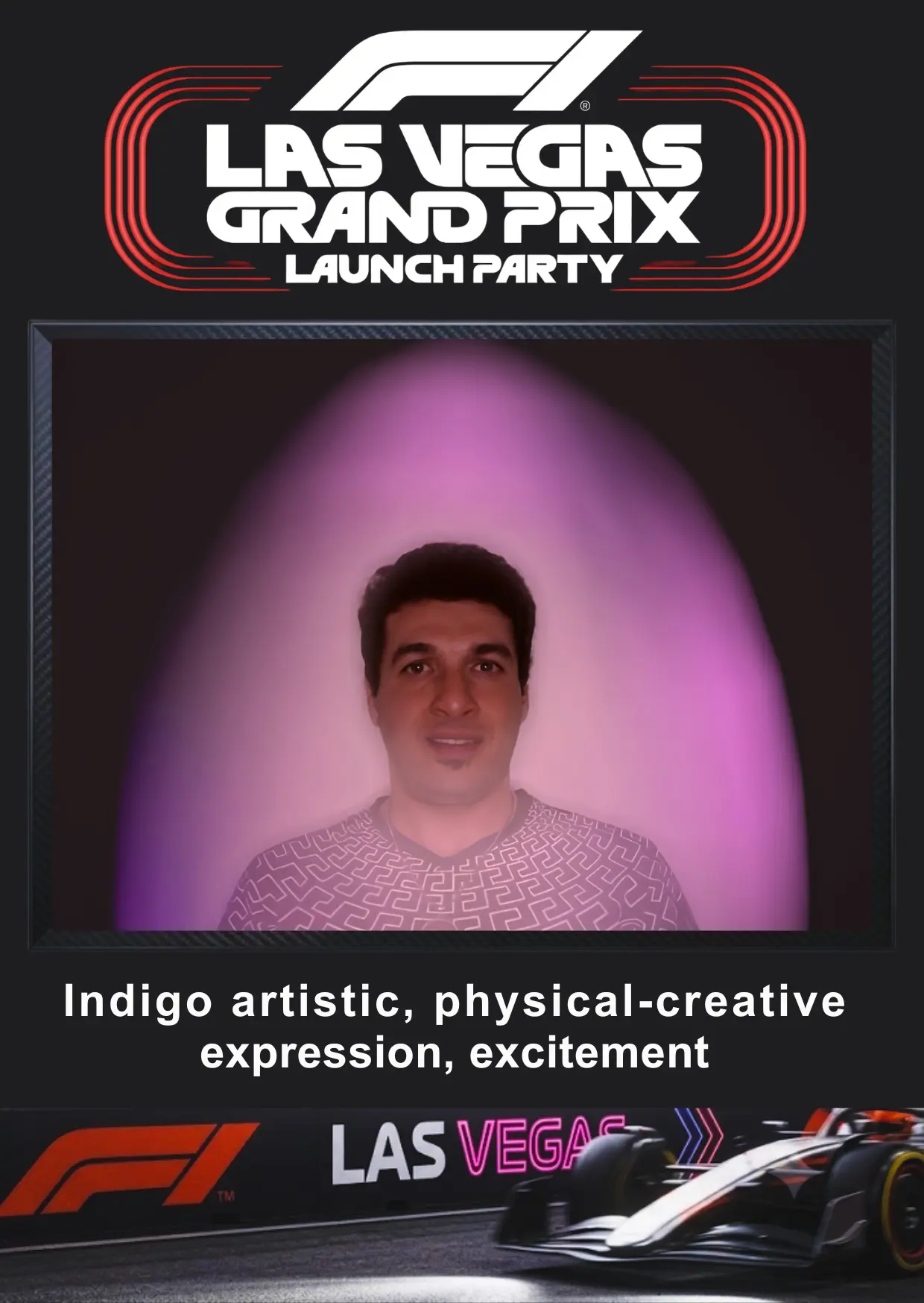 Aura photography at a Las Vegas Formula 1 event